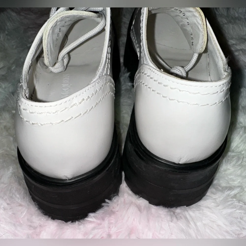 New Alexander McQueen Chunky Platform Derby White Shoes Size 36.5 - Picture 7 of 8